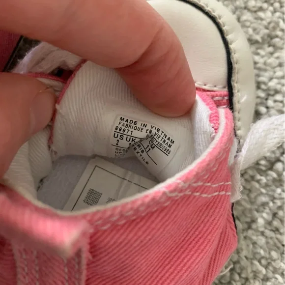Pink Baby Converse Sneakers, size 2 - Picture 5 of 6
